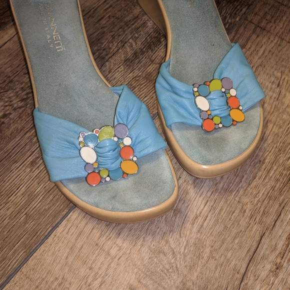 Gianetti Blue Slip On Wedges size 6. #F - Picture 3 of 7